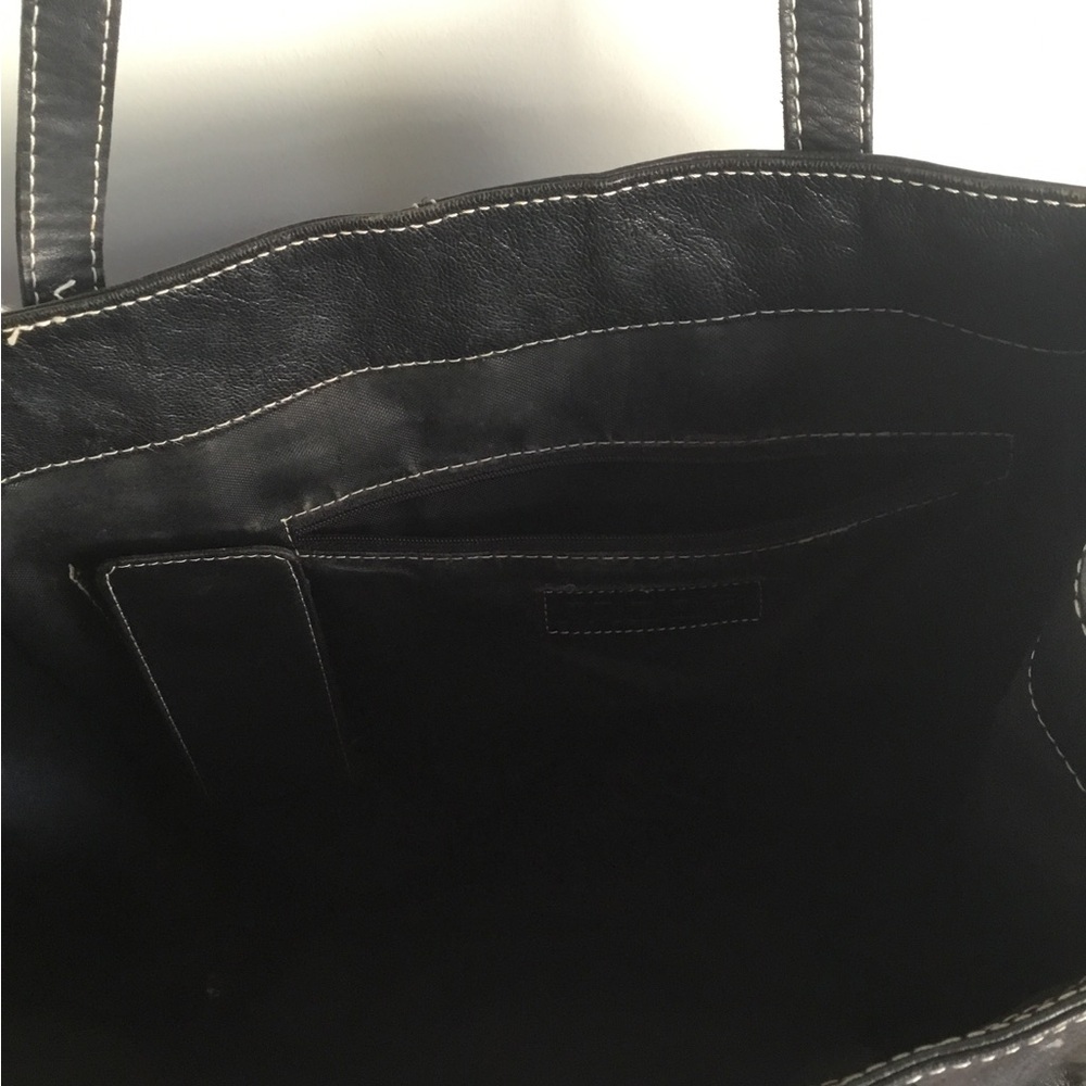 Moda Black Leather Tote Bag - Picture 4 of 6